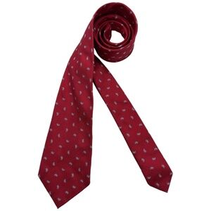 FRANCO BASSI Red Paisley Silk LUXURY Tie ITALY